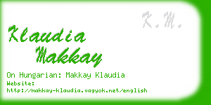 klaudia makkay business card